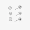 3-Piece Cubic Zirconia Stud Earrings Gift Set