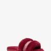 Alexis Faux Fur and Metallic Signature Logo Slide Sandal Alexis Faux Fur and Metallic Signature Logo Slide Sandal