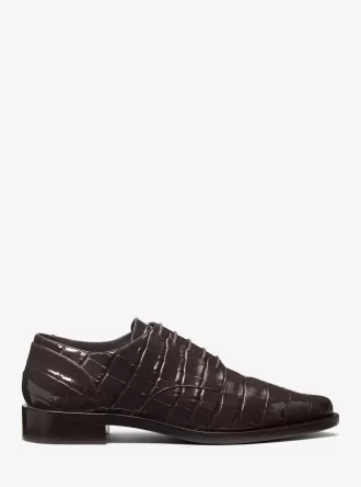 Annette Crocodile Embossed Patent Leather Oxford