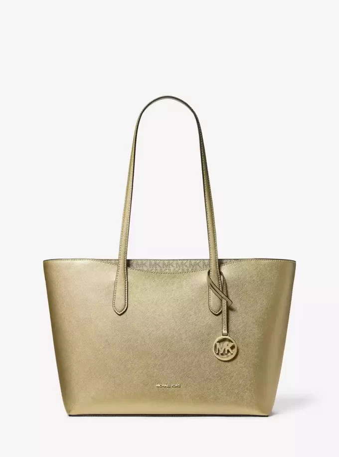 Arden Large Metallic Top-Zip Tote Bag Arden Large Metallic Top-Zip Tote Bag