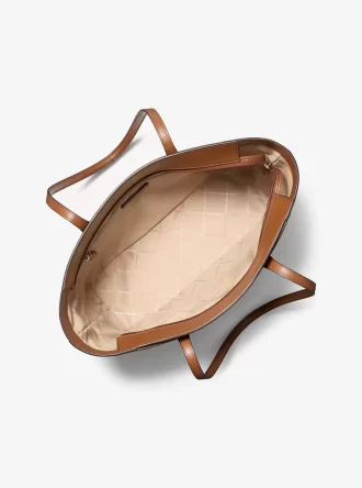 Arden Large Printed Signature Logo Top-Zip Tote Bag