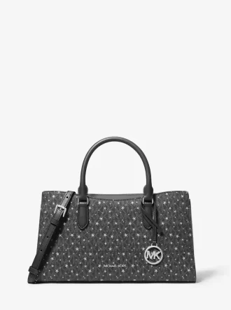 Arden Medium Printed Signature Logo Satchel