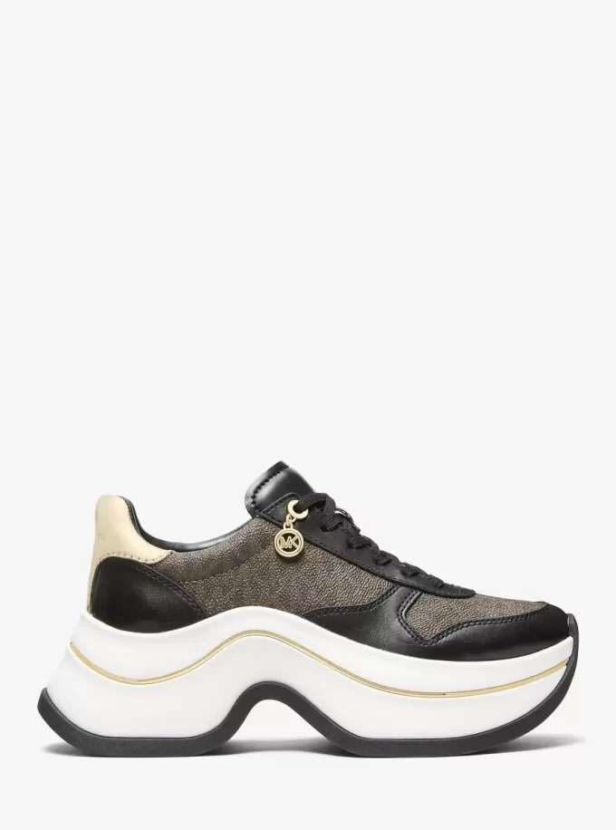 Arla Leather and Suede Trainer