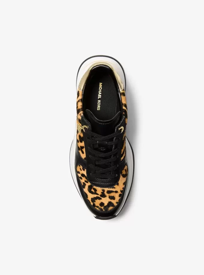 Arla Leopard Print Calf Hair and Leather Trainer Arla Leopard Print Calf Hair and Leather Trainer