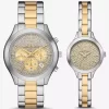 Aspyn His and Hers Pavé Two-Tone Watch Set Aspyn His and Hers Pavé Two-Tone Watch Set