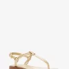 Astra Metallic Leather T-Strap Sandal