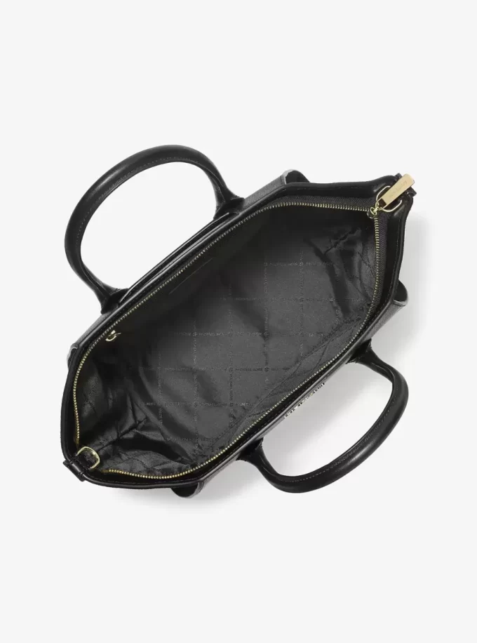 Avril Large Leather and Suede Satchel