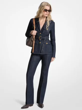 Belted Denim Blazer