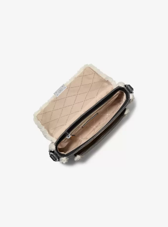 Bradshaw Medium Suede and Faux Shearling Messenger Bag