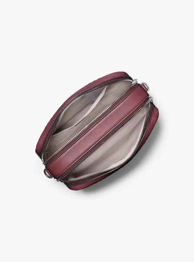 Bryant Medium Burnished Leather Camera Crossbody Bag