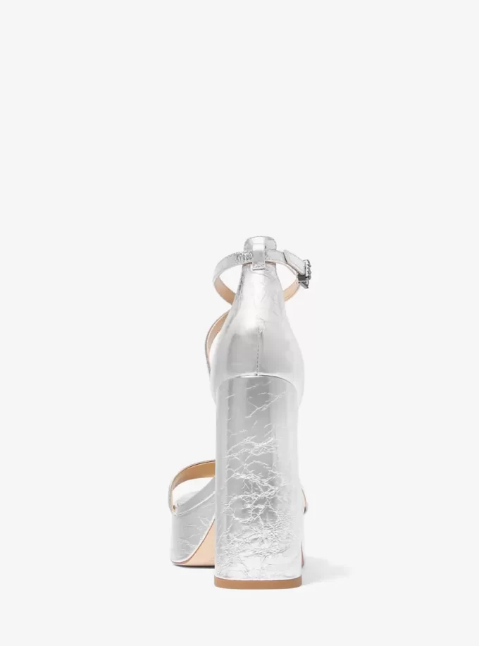 Cami Crackled Metallic Leather Platform Sandal Cami Crackled Metallic Leather Platform Sandal