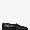 Carolyn Crocodile Embossed Leather Loafer
