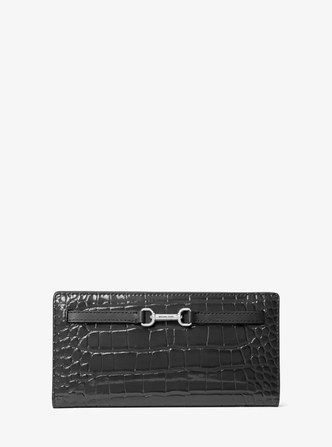 Carson Large Patent Crocodile Embossed Wallet Carson Large Patent Crocodile Embossed Wallet