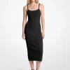 Chain Ribbed Stretch Knit Midi Dress