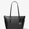 Charlotte Large Logo and Leather Top-Zip Tote Bag Charlotte Large Logo and Leather Top-Zip Tote Bag