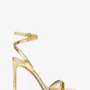 Chrissy Metallic Python Embossed Leather Sandal
