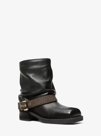 Colby Leather and Signature Logo Ankle Boot