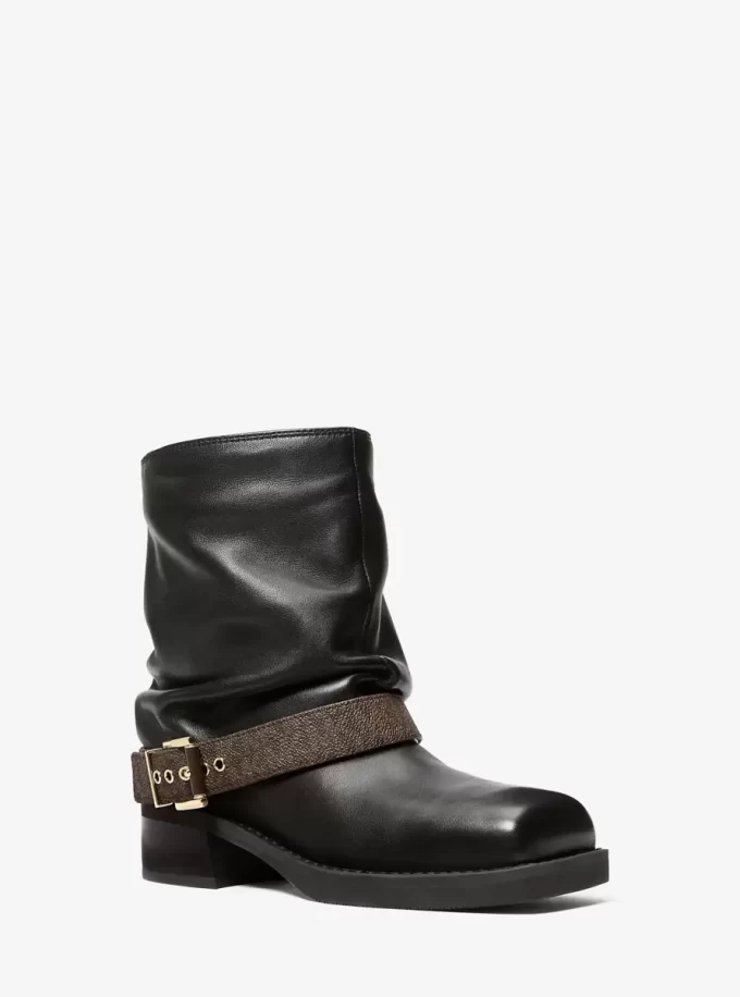 Colby Leather and Signature Logo Ankle Boot Colby Leather and Signature Logo Ankle Boot