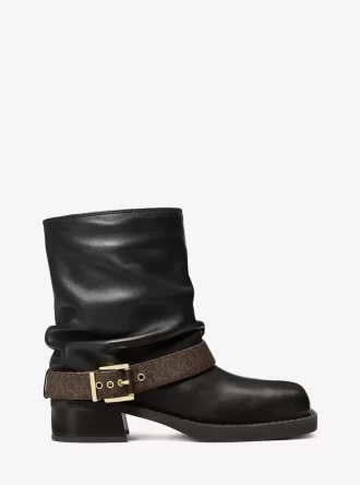 Colby Leather and Signature Logo Ankle Boot
