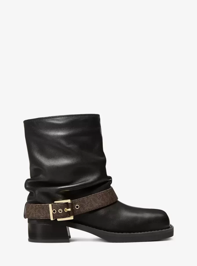 Colby Leather and Signature Logo Ankle Boot Colby Leather and Signature Logo Ankle Boot