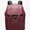 Colby Medium Logo Embossed Burnished Leather Backpack