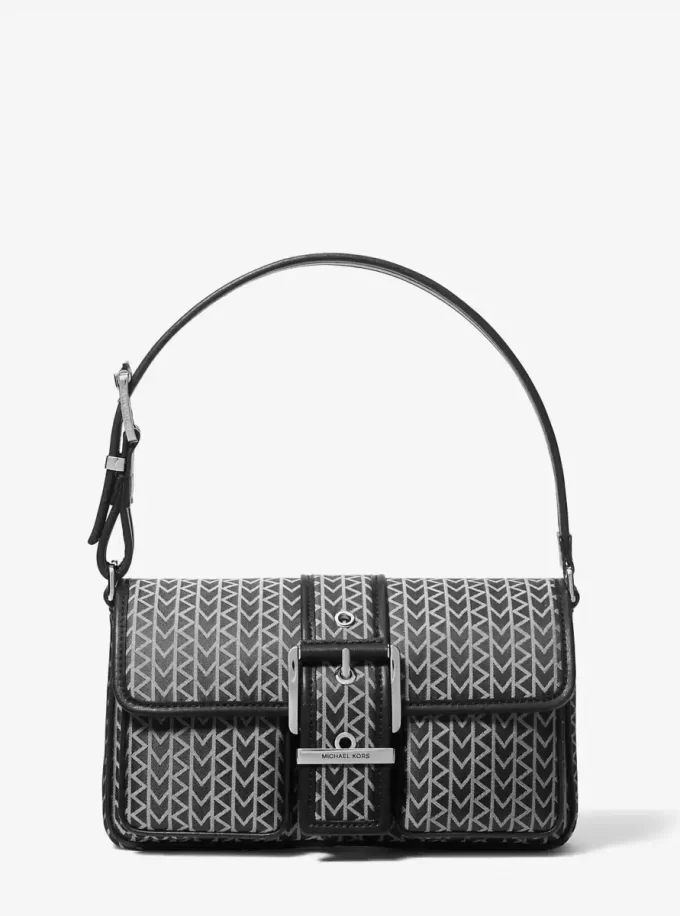 Colby Medium MK2000 Logo Jacquard Shoulder Bag Colby Medium MK2000 Logo Jacquard Shoulder Bag