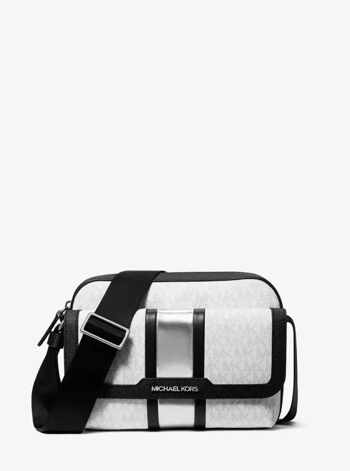 Cooper Medium Signature Logo Stripe Camera Crossbody Bag Cooper Medium Signature Logo Stripe Camera Crossbody Bag