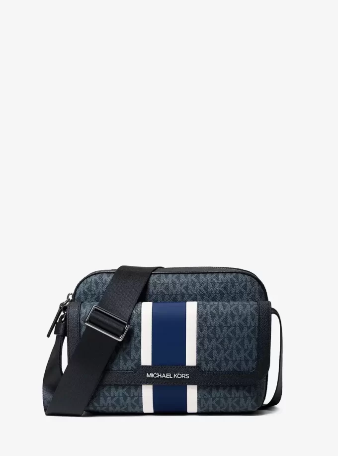 Cooper Medium Signature Logo Stripe Camera Crossbody Bag Cooper Medium Signature Logo Stripe Camera Crossbody Bag
