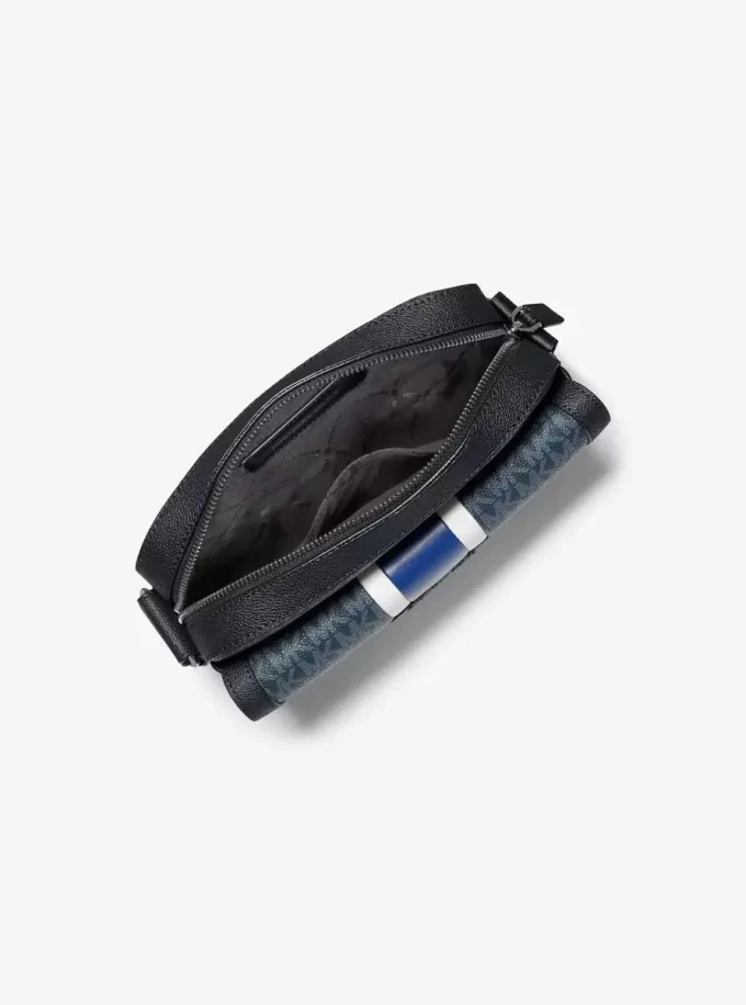 Cooper Medium Signature Logo Stripe Camera Crossbody Bag Cooper Medium Signature Logo Stripe Camera Crossbody Bag