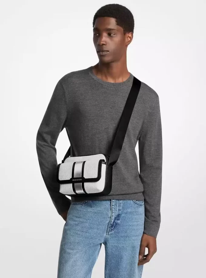 Cooper Medium Signature Logo Stripe Camera Crossbody Bag Cooper Medium Signature Logo Stripe Camera Crossbody Bag