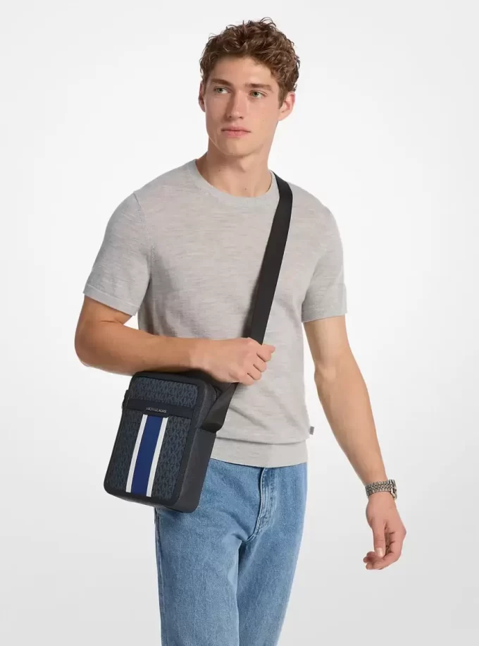 Cooper Striped Signature Logo Flight Bag