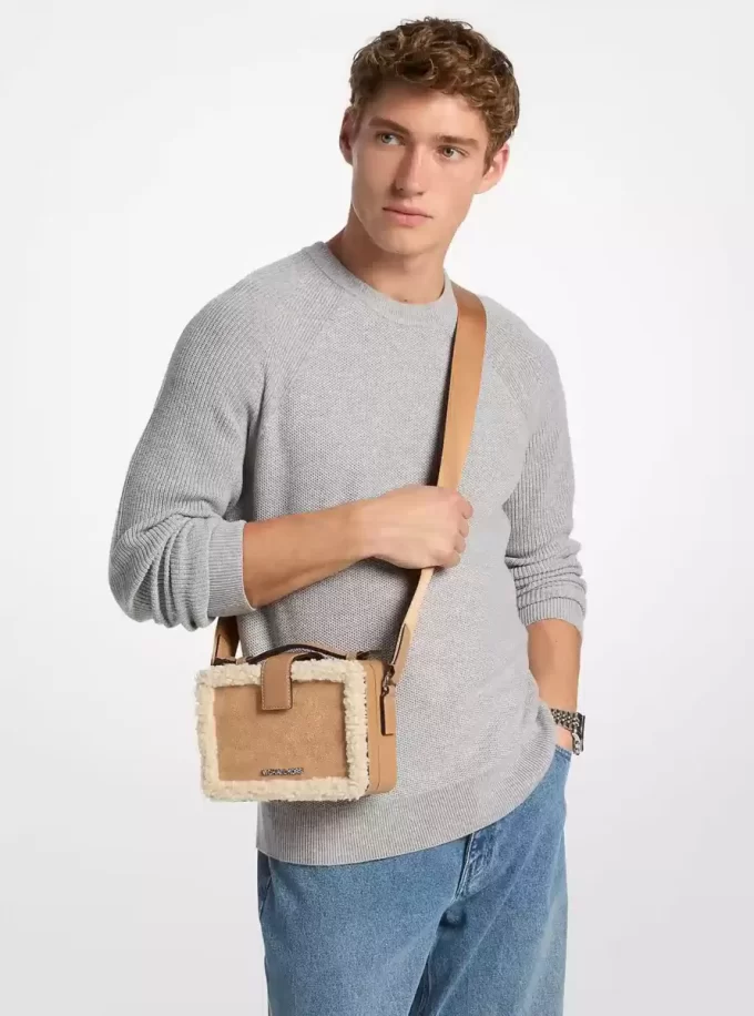 Cooper Suede and Sherpa Crossbody Bag