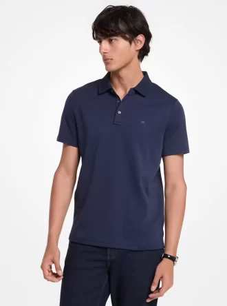 Cotton and Mesh Collar Polo Shirt