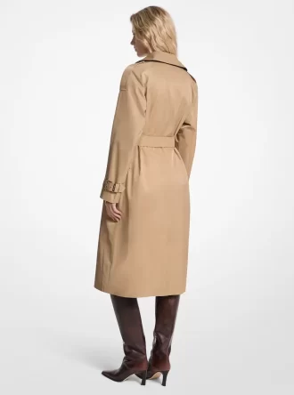 Cotton Blend Belted Trench Coat