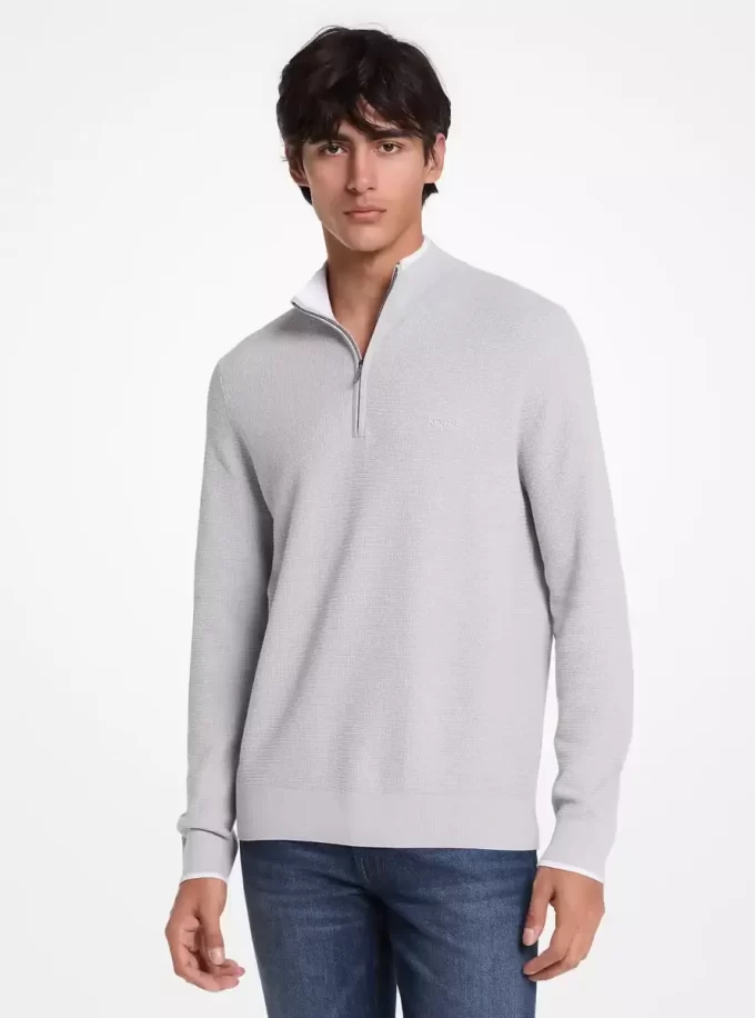 Cotton Quarter-Zip Sweater