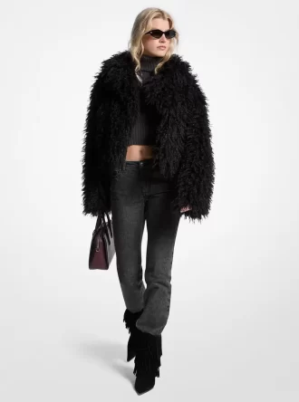 Cropped Faux Fur Jacket