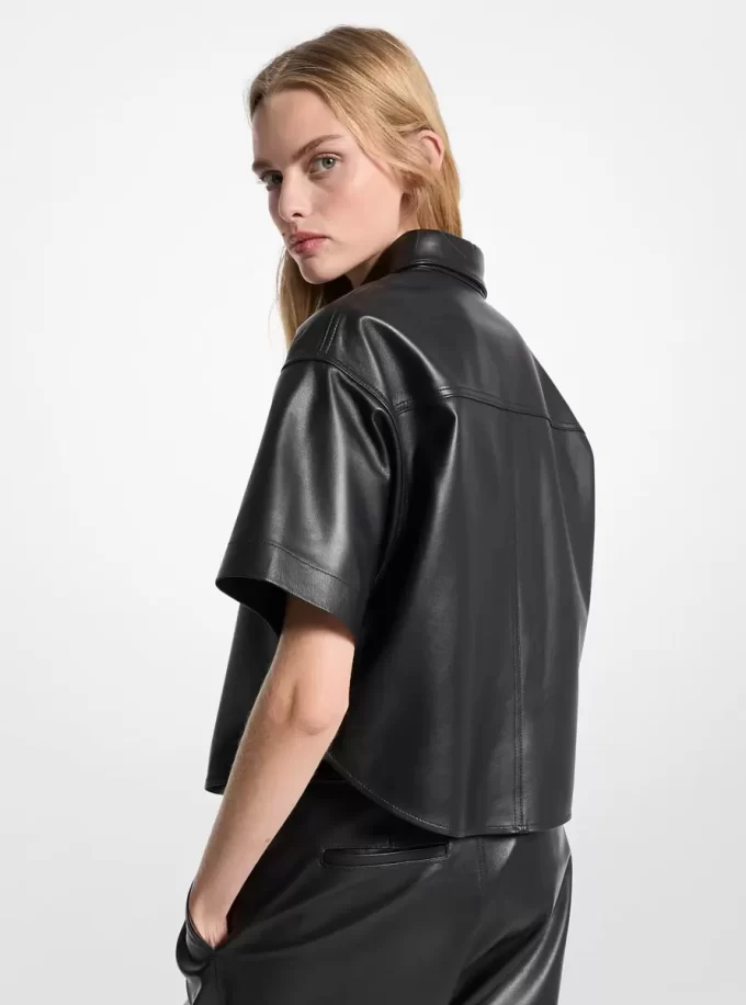 Cropped Leather Shirt Cropped Leather Shirt