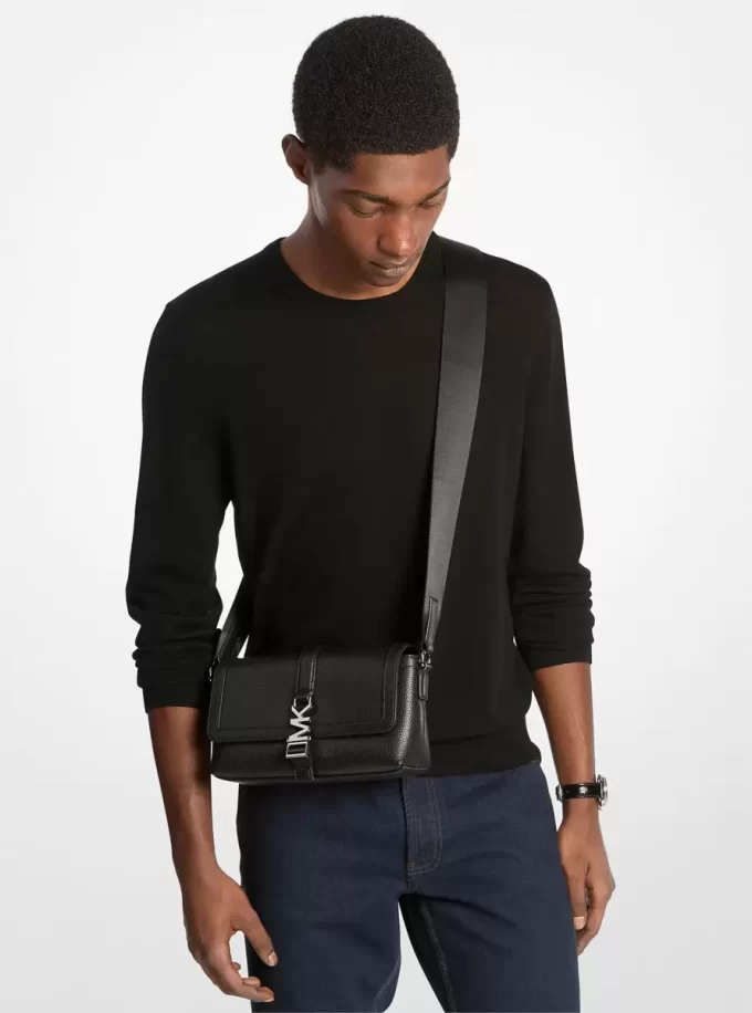 Cyrus Small Pebbled Leather Crossbody Bag