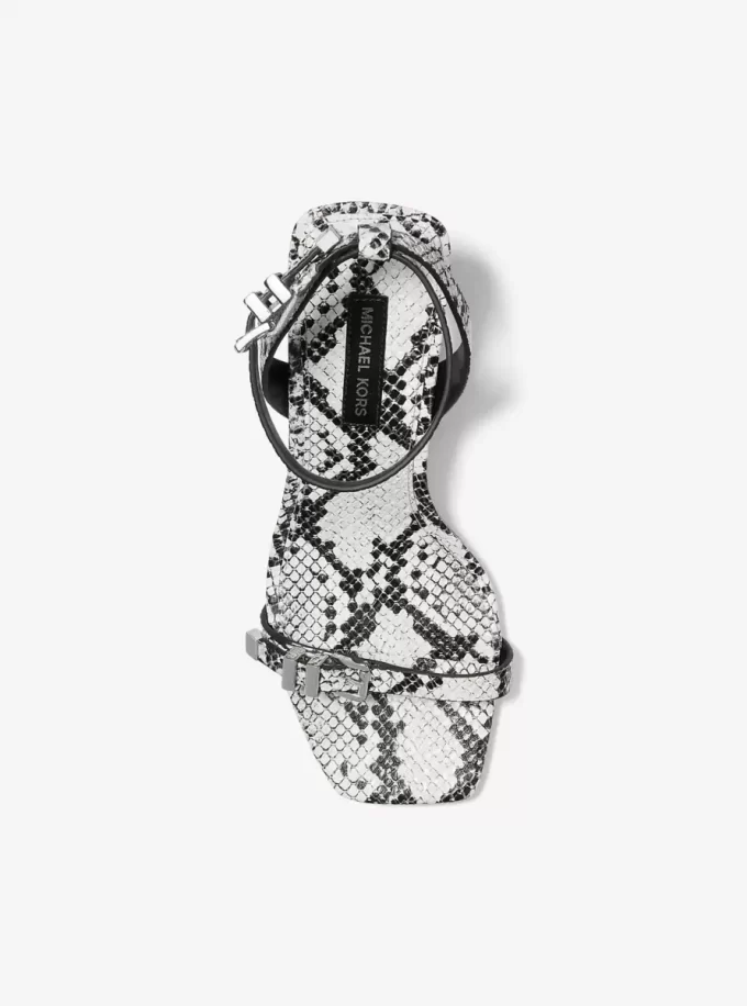 Darrington Snake Embossed Leather Sandal