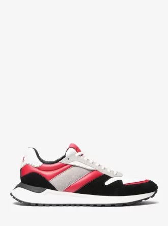 Dax Color-Block Leather and Suede Trainer