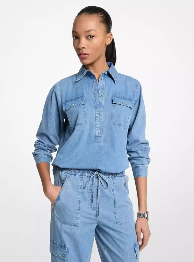 Denim Pullover Top Denim Pullover Top