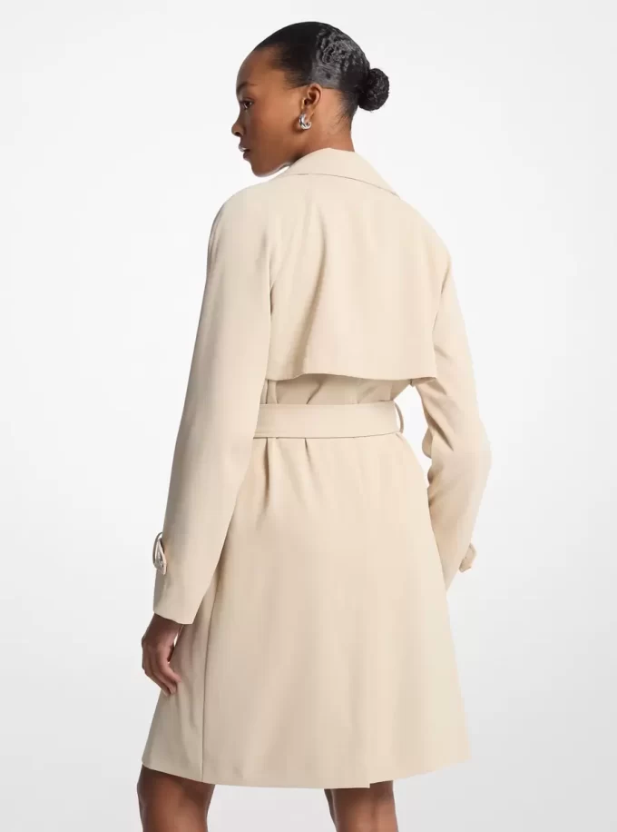 Draped Woven Trench Coat Draped Woven Trench Coat