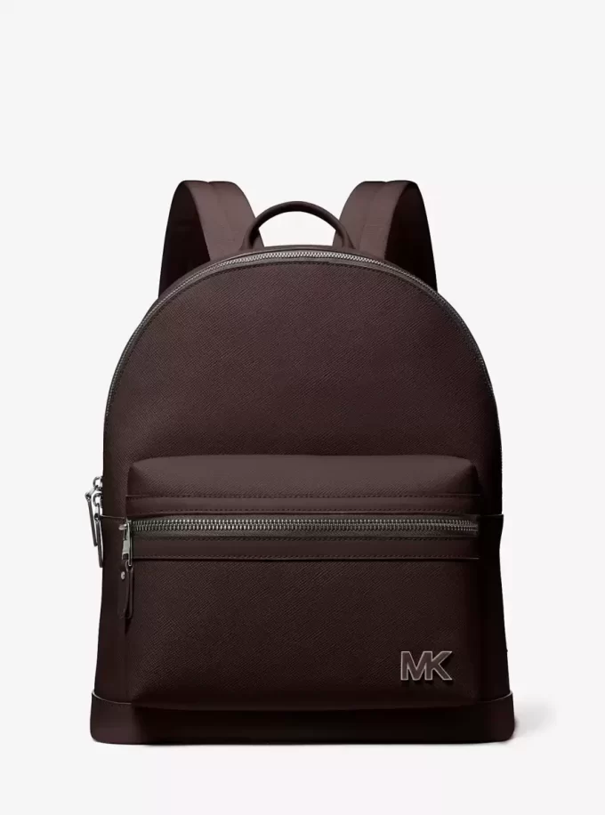 Edison Scratch-Resistant Crossgrain Leather Backpack