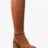 Ella Suede Wide Calf Block Heel Boot