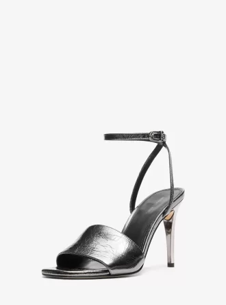 Elyse Crackled Metallic Leather Sandal