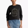Embellished Logo Cotton Blend Sweatshirt Embellished Logo Cotton Blend Sweatshirt