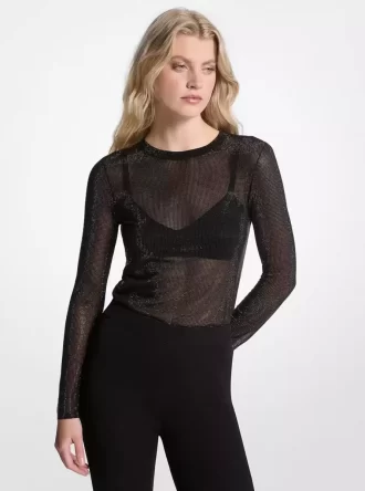 Embellished Mesh Top