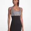 Embellished Stretch Viscose Mini Dress