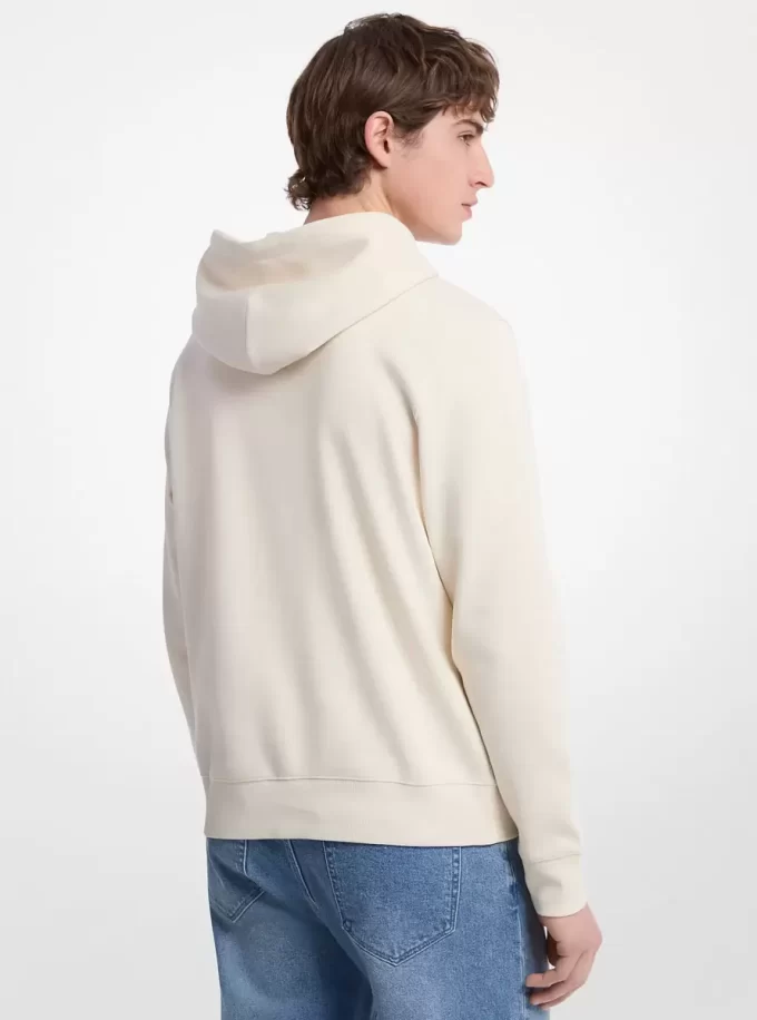 Embossed Logo Cotton Blend Hoodie