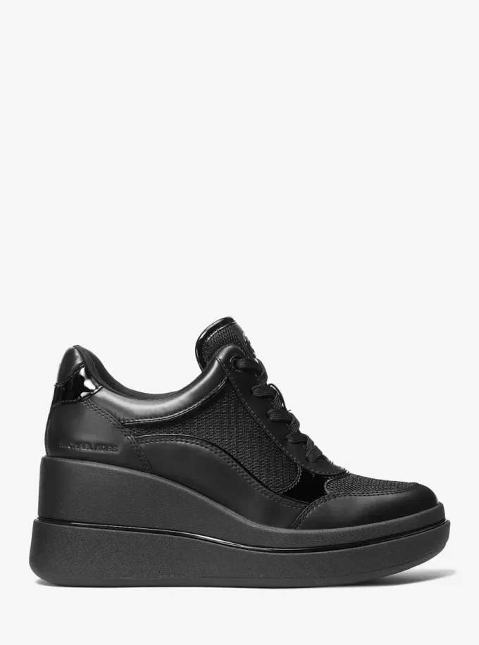 Emmy Leather and Mesh Wedge Trainer Emmy Leather and Mesh Wedge Trainer
